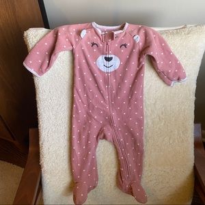 Carter’s 9 mo Sleep & Play Pink Bear Pajamas